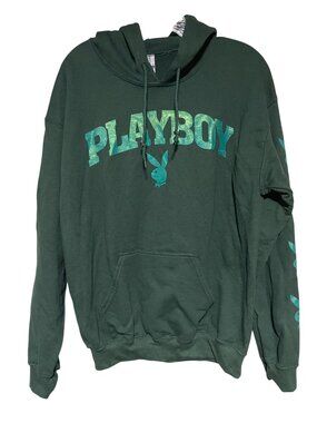 Playboy Green Hoodie Gildan Heavy Blend Womens Size M
